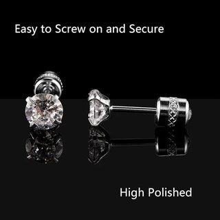 Zircon stainless steel stud earrings. image 2