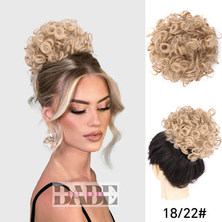 Messy Bun Hair Piece Short Curly Ponytail image 5