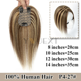 Real Human Hair Topper Extensions - Seamless Straight Hair Pieces 7x11cm Base Ne image 6