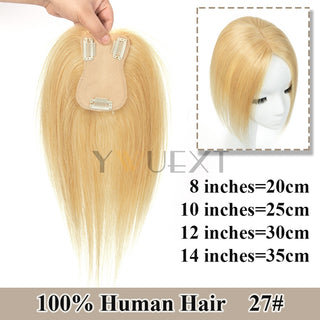 Real Human Hair Topper Extensions - Seamless Straight Hair Pieces 7x11cm Base Ne image 8