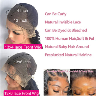 Aly Babe™ 13x4 & 13x6 Bone Straight Human Hair Wigs – 40 Inch HD Transparent image 8