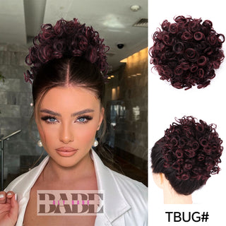 Messy Bun Hair Piece Short Curly Ponytail image 4