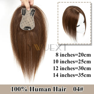 Real Human Hair Topper Extensions - Seamless Straight Hair Pieces 7x11cm Base Ne image 9