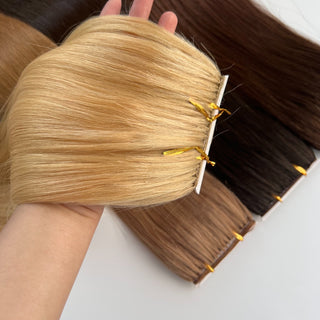 Feather Weft Hair Extensions – Lightweight – #60 Bright Blonde (100 Grams)