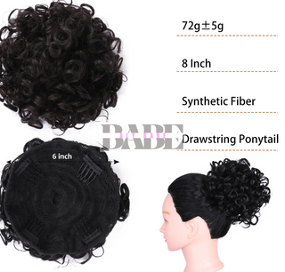 Messy Bun Hair Piece Short Curly Ponytail image 2