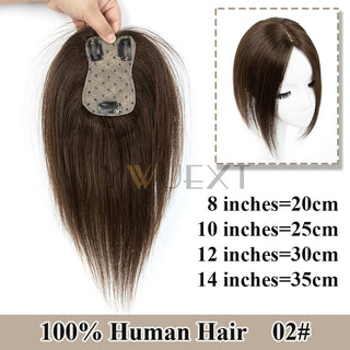 Real Human Hair Topper Extensions - Seamless Straight Hair Pieces 7x11cm Base Ne image 10