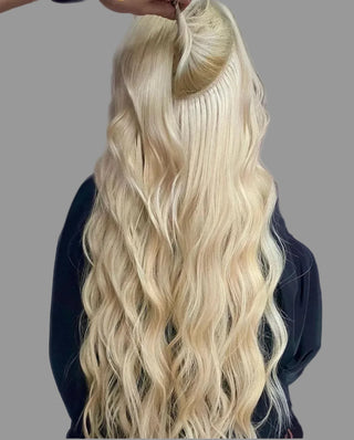 Aly Babe #613 Human Hair Extensions - Luxurious Blonde Weft Extensions image 8