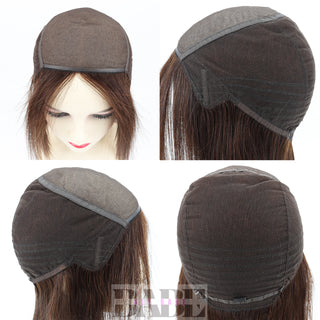 Aly Babe™ Silk Top Full Lace Wig – 14" Medium Brown Remy Human Hair, PU Fron image 4