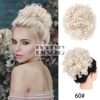 Messy Bun Hair Piece Short Curly Ponytail image 3