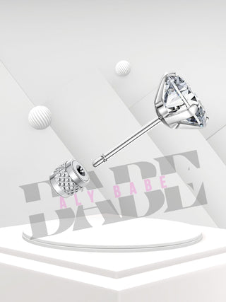 Zircon stainless steel stud earrings.