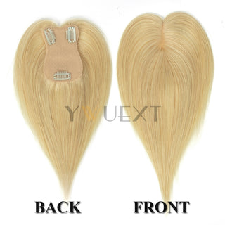 Real Human Hair Topper Extensions - Seamless Straight Hair Pieces 7x11cm Base Ne image 1