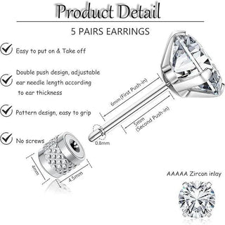 Zircon stainless steel stud earrings. image 1