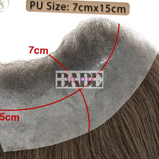 Men Natural Hairline Invisible Hairpiece image 1