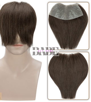 Men Natural Hairline Invisible Hairpiece image 8