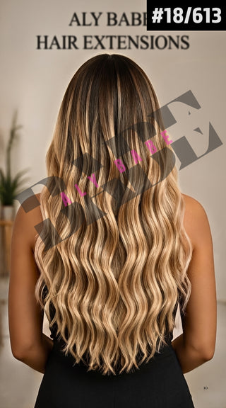 Genius Weft Hair Extensions – 22” Double Drawn – P18/613