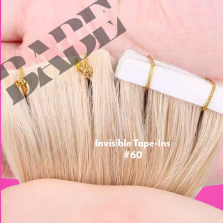 Invisible Tape Hair Extensions – Seamless – #60 Bright Blonde (100 Grams)