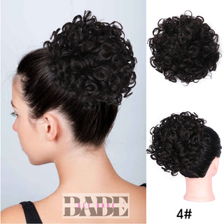 Messy Bun Hair Piece Short Curly Ponytail image 12