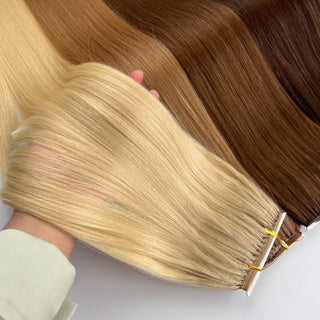 Feather Weft Hair Extensions – Lightweight – #60 Bright Blonde (100 Grams)