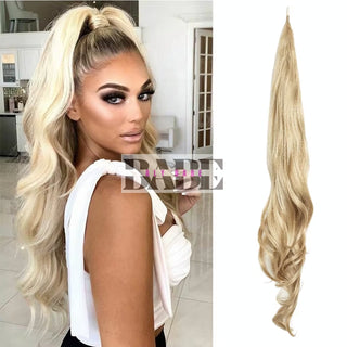 32 Inch  Natural Wavy Hairpiece Pony Tail image 7