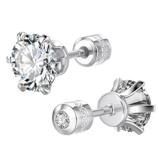 Zircon stainless steel stud earrings. image 0