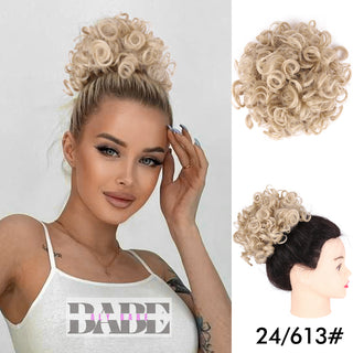 Messy Bun Hair Piece Short Curly Ponytail image 6