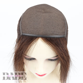 Aly Babe™ Silk Top Full Lace Wig – 14" Medium Brown Remy Human Hair, PU Fron image 12