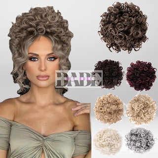 Messy Bun Hair Piece Short Curly Ponytail image 0