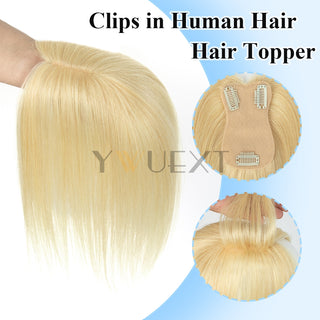 Real Human Hair Topper Extensions - Seamless Straight Hair Pieces 7x11cm Base Ne image 0