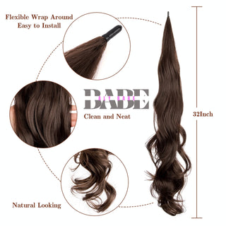 32 Inch  Natural Wavy Hairpiece Pony Tail image 3