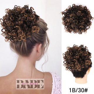 Messy Bun Hair Piece Short Curly Ponytail image 7