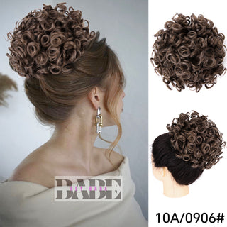 Messy Bun Hair Piece Short Curly Ponytail image 11