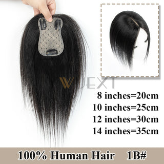 Real Human Hair Topper Extensions - Seamless Straight Hair Pieces 7x11cm Base Ne image 5