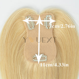 Real Human Hair Topper Extensions - Seamless Straight Hair Pieces 7x11cm Base Ne image 2