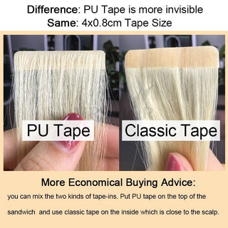 Invisible Tape In Extensions Human Hair Seamless Pu Skin Weft Injected Hair Exte image 2